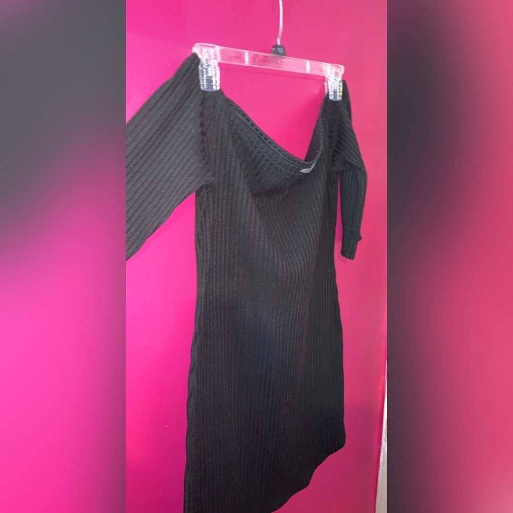 Off The Shoulder Black Dress